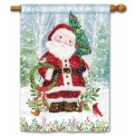 Santa's Forest House Flag | Christmas Flags | House Flags