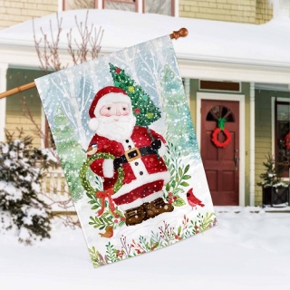 Santa's Forest House Flag | Christmas Flags | House Flags