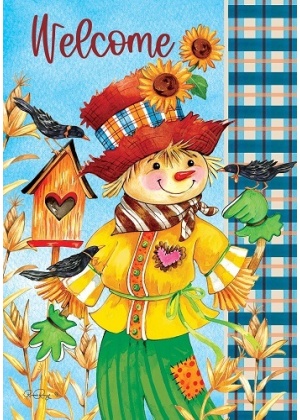 Scarecrow Birdhouse Flag | Fall Flags | Cool Flag | Two Sided Flag