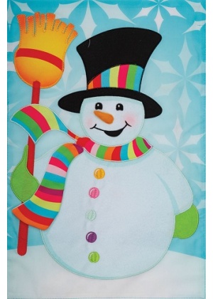 Snowman Broom Flag | Applique Flags | Snowman Flag | Cool Flag