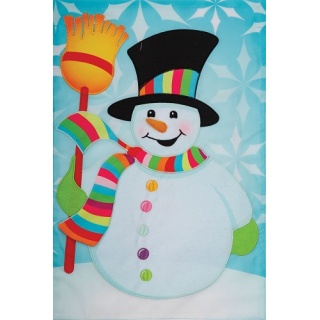 Snowman Broom Flag | Applique Flags | Snowman Flag | Cool Flag