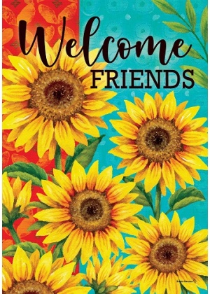 Sunflower Welcome Flag | Fall Flags | Cool Flags | Two Sided Flag