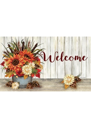 Sunflowers & Cattails Doormat | Decorative Doormats | MatMates