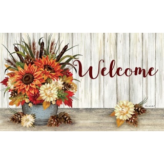 Sunflowers & Cattails Doormat | Decorative Doormats | MatMates