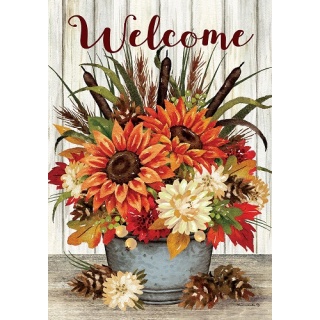 Sunflowers & Cattails Flag | Fall Flags | Cool Flag | Two Sided Flag