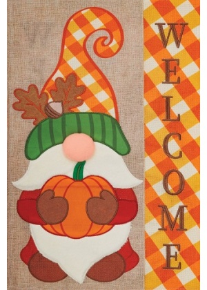 Welcome Gnome Burlap Flag | Burlap Flags | Fall Flags | Cool Flag