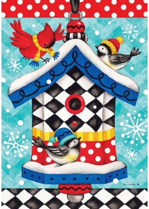 Whimsy Birdhouse Flag | Winter Flags | Bird Flags | Cool Flags