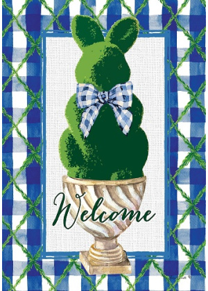 Bunny Topiary Flag | Easter Flag | Decorative Flag | Two Sided Flag