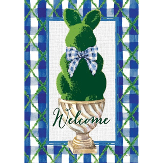 Bunny Topiary Flag | Easter Flag | Decorative Flag | Two Sided Flag