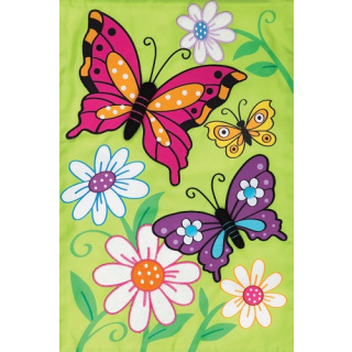 Butterflies & Daisies Flag | Applique Flags | Welcome Flags
