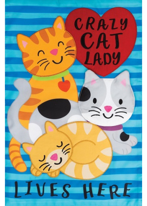 Cat Lady Flag | Applique Flags | Animal Flags | Garden Flags