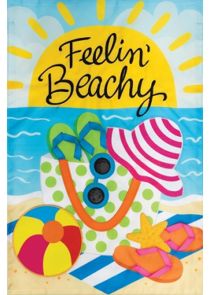 Feelin' Beachy Flag | Applique Flags | Summer Flags | Garden Flag