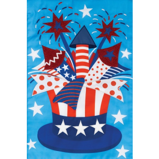 Firecrackers Flag | Applique Flags | 4th of July Flag | Welcome Flag