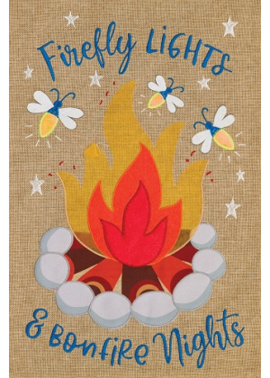 Firefly Bonfire Flag | Burlap Flags | Garden Flags | Summer Flags