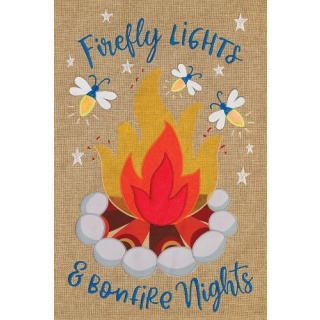 Firefly Bonfire Flag | Burlap Flags | Garden Flags | Summer Flags