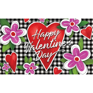 Gingham Valentine Doormat | Decorative Doormats | Door Mats