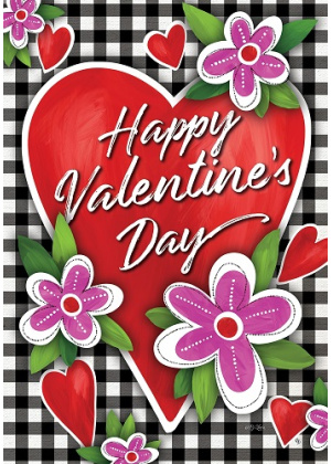 Gingham Valentine Flag | Valentine Flags | Decorative Flags