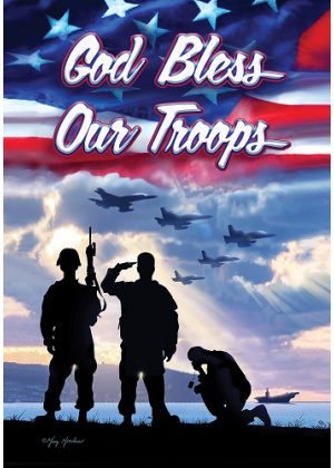 Bless Our Troops Flag | Patriotic Flags | Double Sided Flags