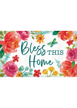 Blessed Floral Doormat | Decorative Doormat | MatMate | Door Mat