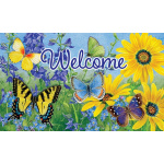 Blue & Yellow Butterflies Doormat | Decorative Doormats | MatMate