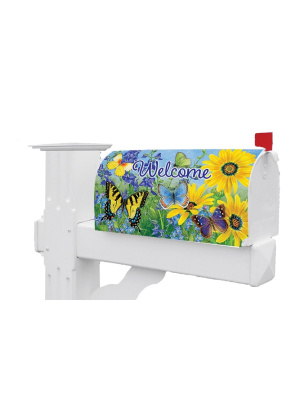 Blue & Yellow Butterflies Mailbox Cover | Mailbox Covers