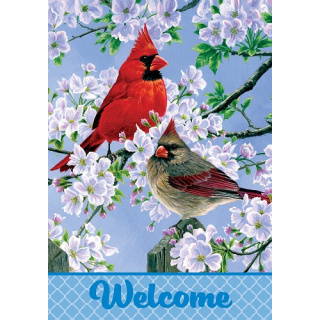 Cardinal Couple Flag | Spring Flags | Welcome Flags | Bird Flags