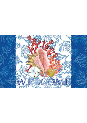 Conch & Coral Doormat | Decorative Doormat | MatMate | Doormat