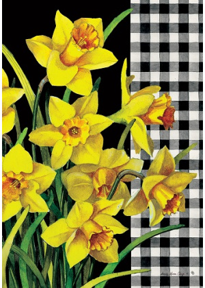 Daffodil Check Flag | Spring Flags | Floral Flags | Decorative Flags