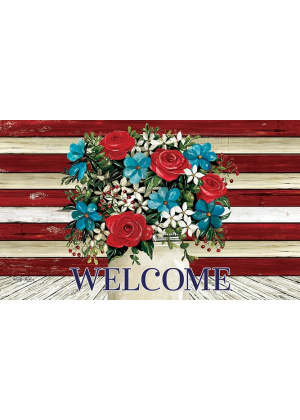 Flag Florals Doormat | Decorative Doormats | MatMates | Door Mat
