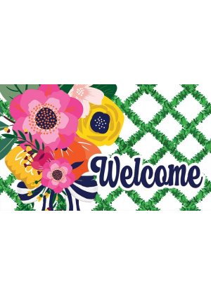 Floral Lattice Doormat | Decorative Doormats | MatMate | Door Mat