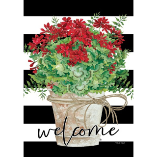 Geranium Bucket Flag | Double Sided Flag | Spring Flag | Cool Flag