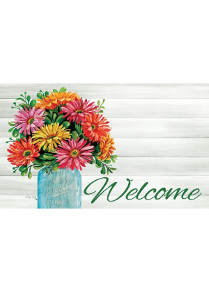 Gerbera Jar Doormat | Decorative Doormats | MatMates | Door Mat