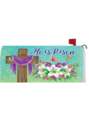 He is Risen Cross Mailbox Cover | Mailbox Covers | Mailbox Wraps