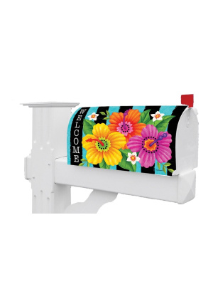 Hibiscus Stripe Mailbox Cover | Mailbox Wraps | Mailbox Covers