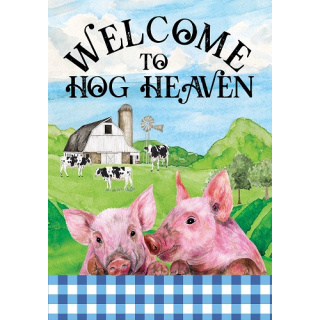 Hog Heaven Flag | Farmhouse Flag | Double Sided Flag | Cool Flag