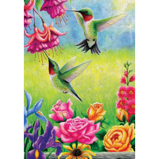 Hummingbirds Flutter Flag | Spring Flags | Floral Flags | Bird Flags