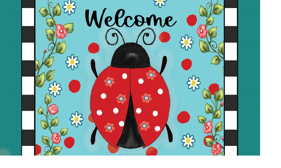 Ladybug Check Doormat | Decorative Doormats | MatMates