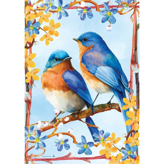 Lovely Bluebirds Flag | Spring Flags | Floral Flags | Bird Flags