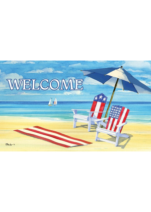 Patriotic Beach Doormat | Decorative Doormats | MatMates