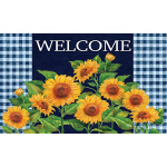 Sunflowers on Navy Doormat | Decorative Doormats | MatMates