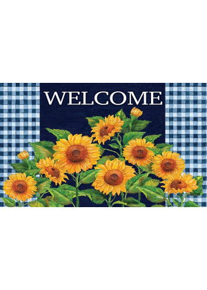 Sunflowers on Navy Doormat | Decorative Doormats | MatMates