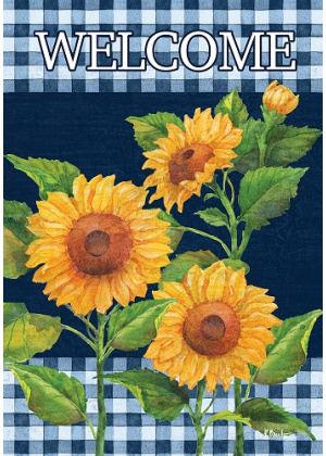 Sunflowers on Navy Flag | Spring Flags | Welcome Flag | Cool Flag