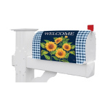 Sunflowers on Navy Mailbox Cover | Mailbox Wrap | Mailbox Cover