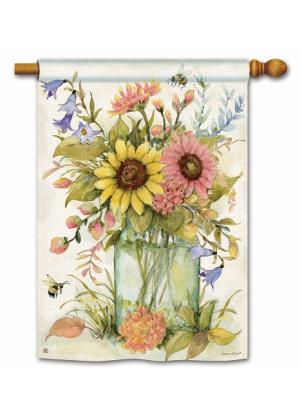 Bee Spring Bouquet House Flag | Spring Flags | House Flags