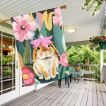 Garden Bunny House Flag Image