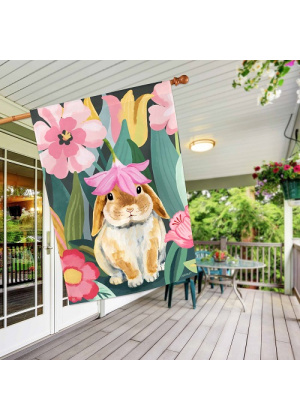 Garden Bunny House Flag Image
