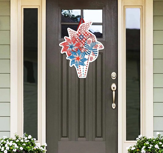 Patriotic Pinwheels Door Décor Image