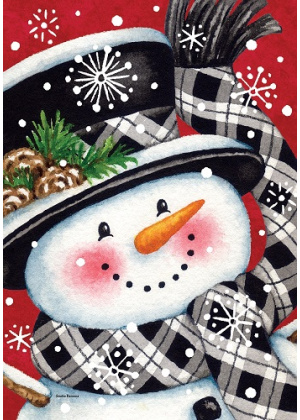 Black & Red Snowman Flag | Winter Flags | Snowman Flags