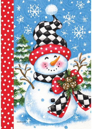 Checkered Snowman Flag | Winter Flags | Snowman Flags