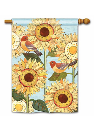 Sunflower Blooms House Flag | Fall Flags | House Flag | Bird Flags